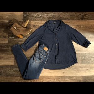 ❌SOLD❌ Suede high low button up